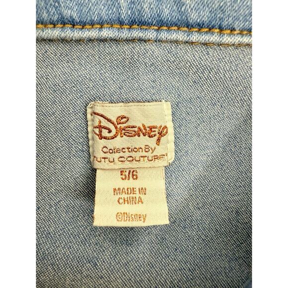 Tutu Couture Disney Frozen Elsa Olaf Embroidered Denim Jacket Girls 5/6 EUC - Picture 2 of 9